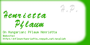 henrietta pflaum business card